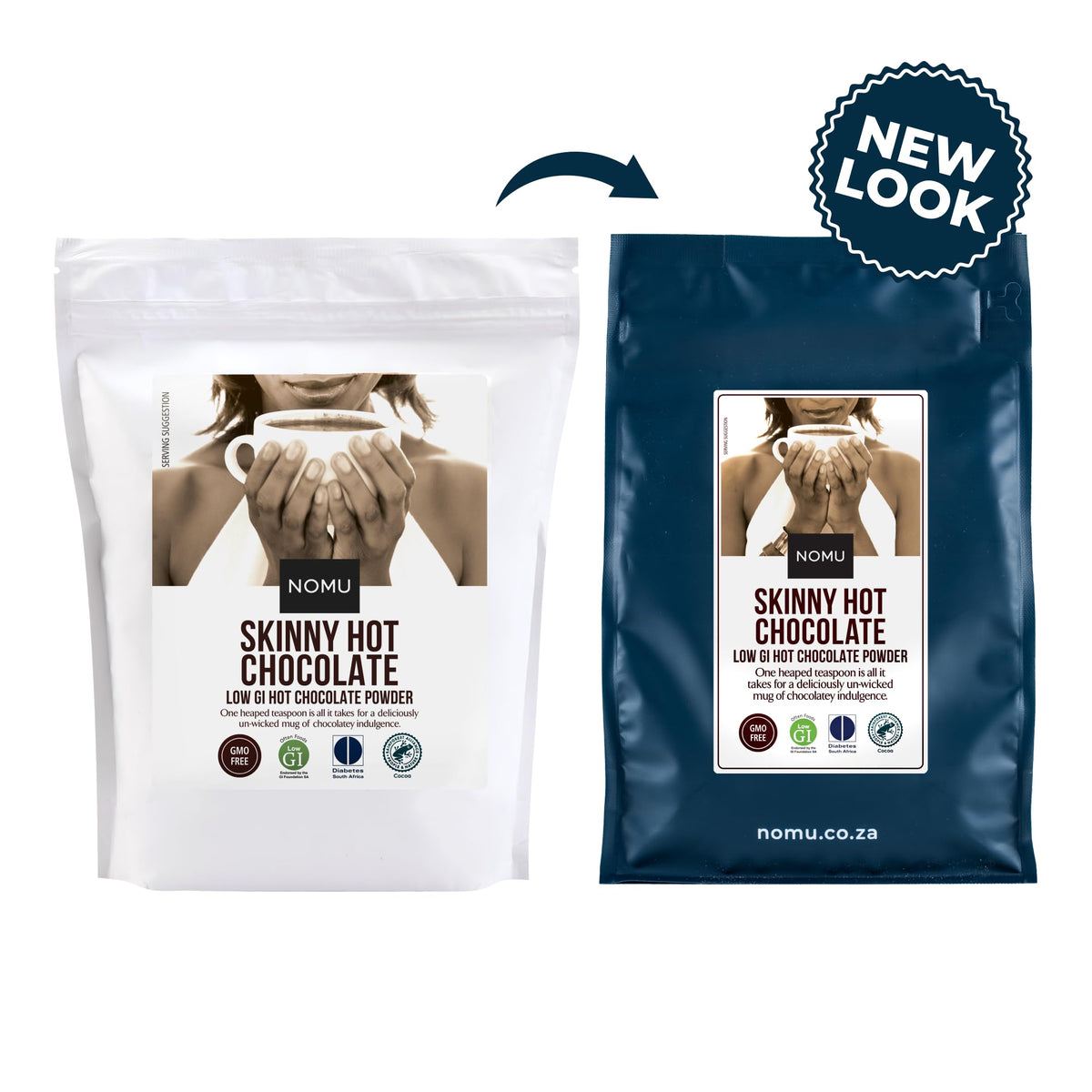 NOMU Skinny 60% Cocoa Hot Chocolate – 20 Calories, Keto & Low GI, High Protein (2.2lb Bulk Bag)