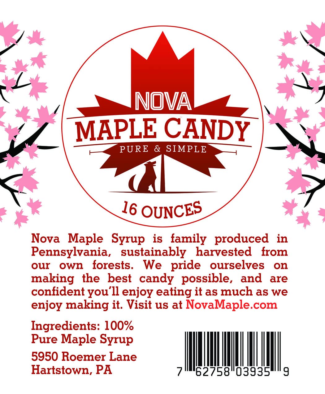 Nova Maple Candy – Pure Maple Syrup Sugar Leaf Candy (16 oz) | Nova Maple Syrup