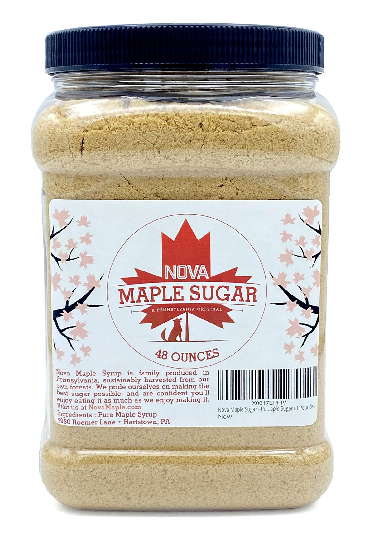 Nova Maple Sugar - Pure Grade-A Maple Sugar (3 Pounds) | 100% Pure, USA-Made