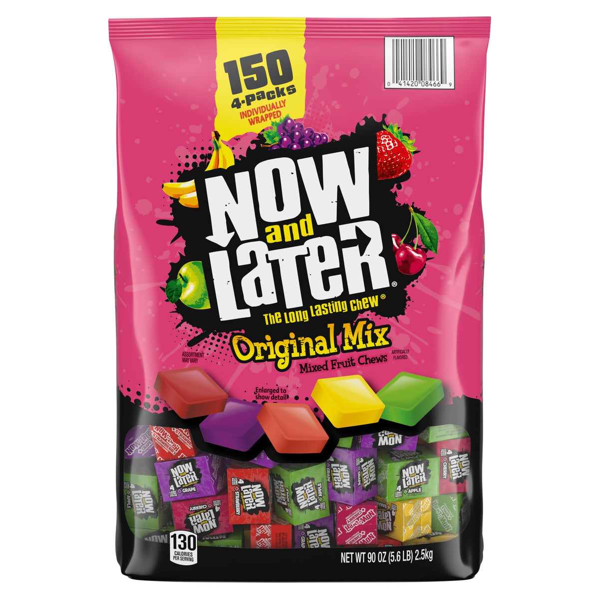 Now and Later Original Mix Candy – 150 Count, Chewy Fruity Candies, 90 oz