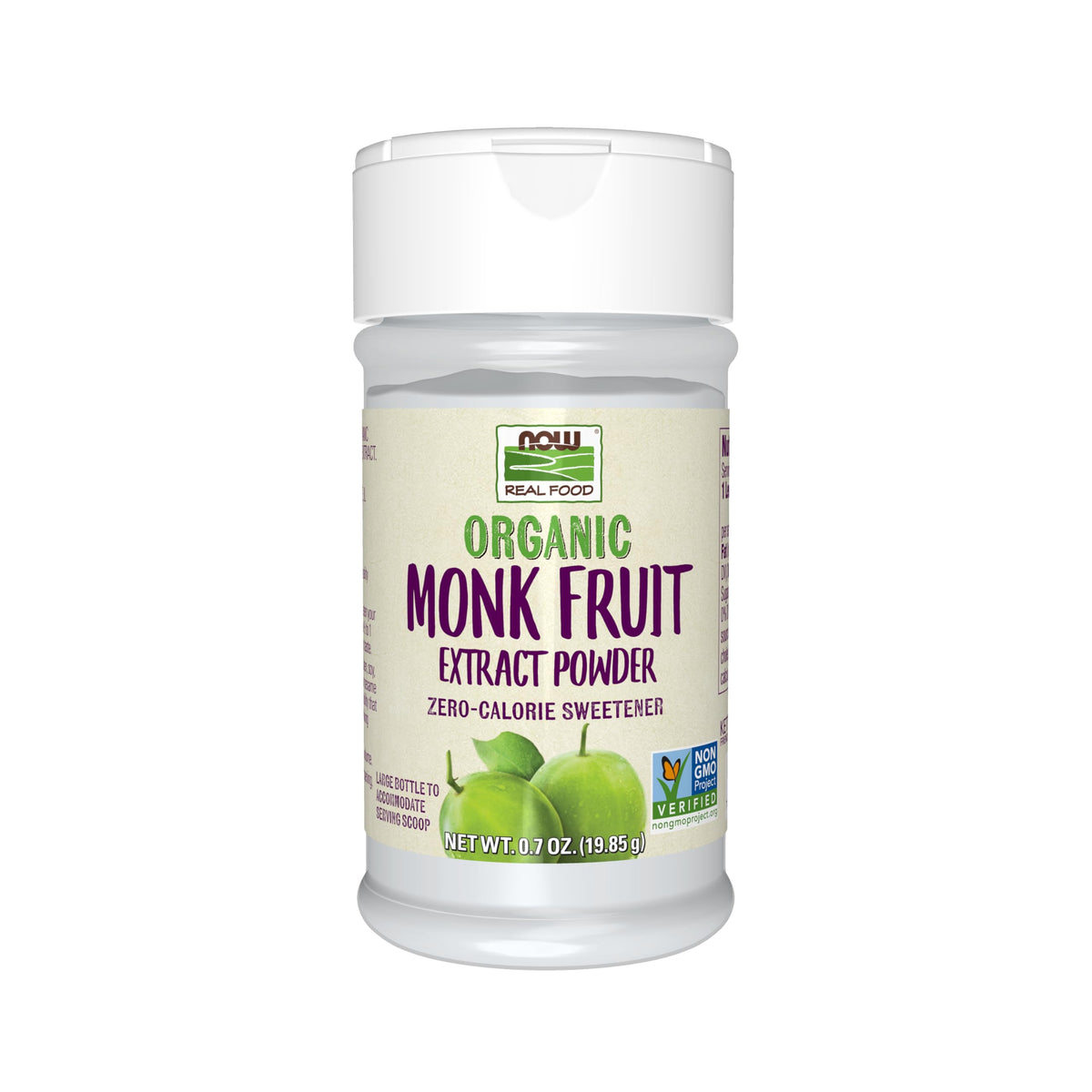 NOW Foods Organic Monk Fruit Extract Powder — Zero-Calorie, Non-GMO, 0.7 oz with Scoop