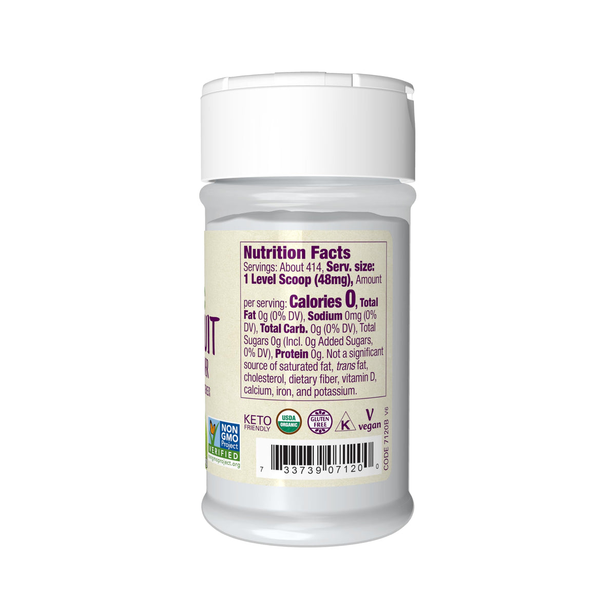 NOW Foods Organic Monk Fruit Extract Powder — Zero-Calorie, Non-GMO, 0.7 oz with Scoop