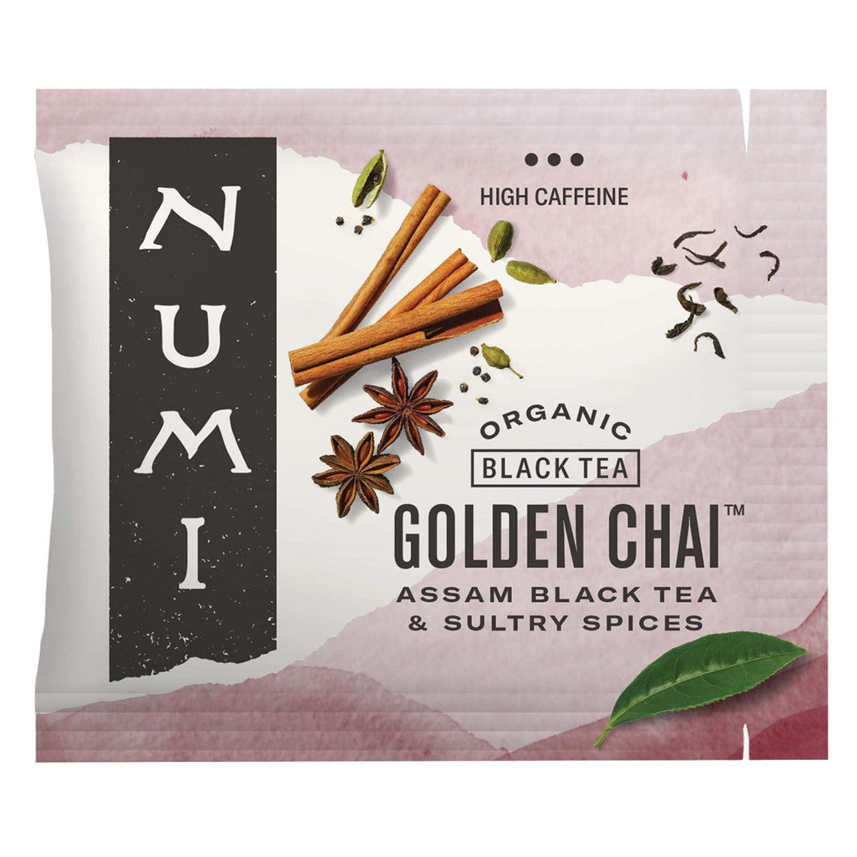 Numi Organic Golden Chai Tea – Assam Black Tea with Cardamom & Ginger, 100 Tea Bags