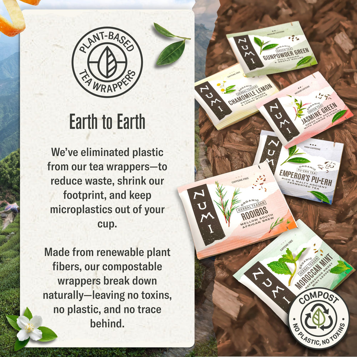 Numi Organic Matcha Toasted Rice Tea – 100 Tea Bags | Genmaicha with Matcha