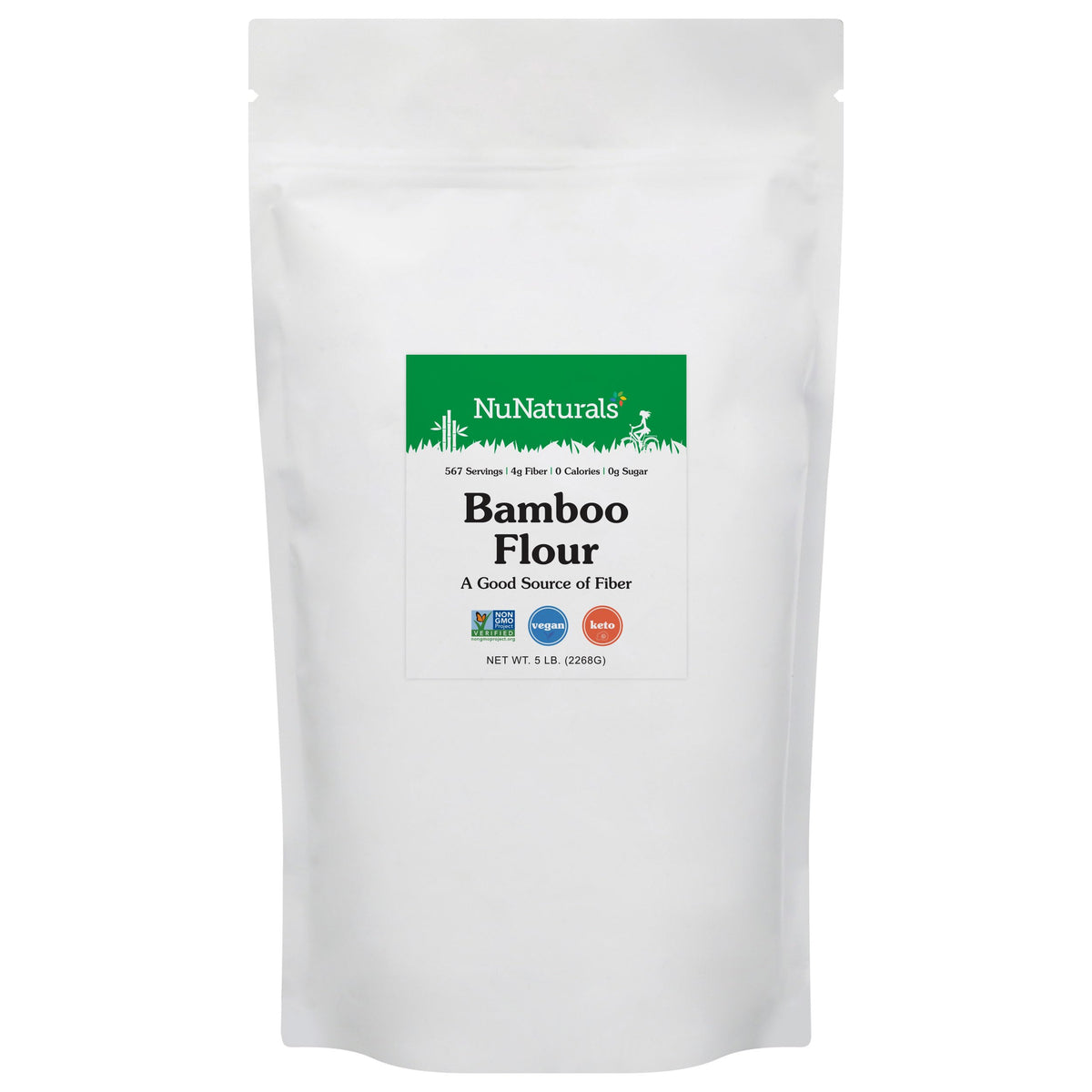 NuNaturals Bamboo Flour (5 lbs) – Low-Carb, High-Fiber Gluten-Free Baking
