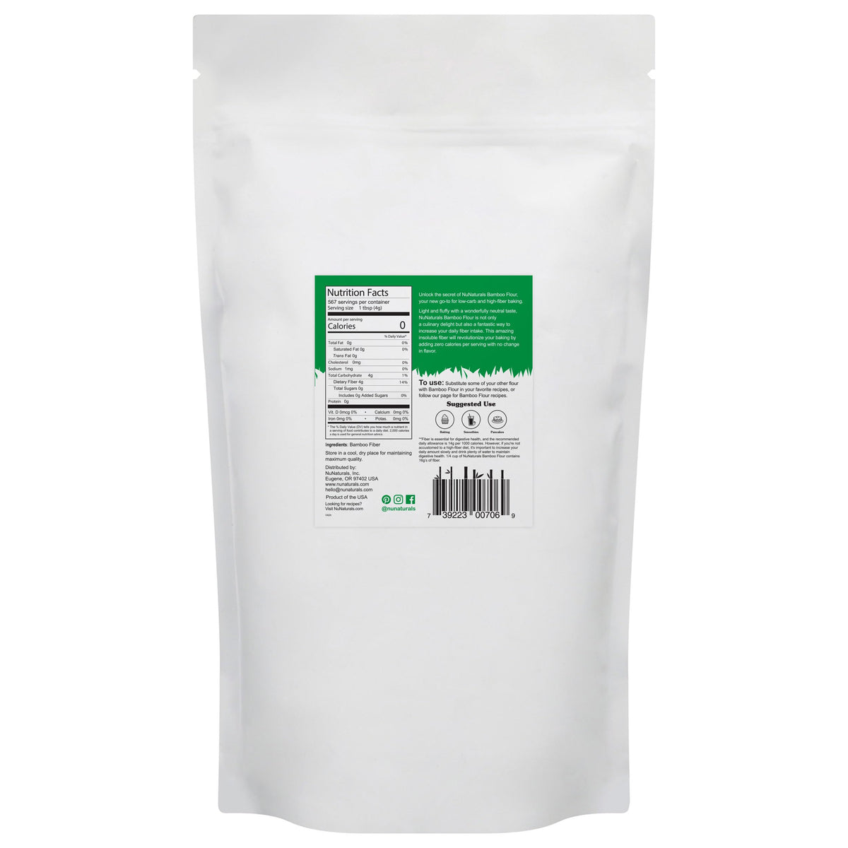 NuNaturals Bamboo Flour (5 lbs) – Low-Carb, High-Fiber Gluten-Free Baking