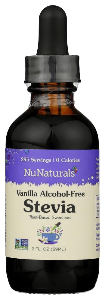NuNaturals Liquid Stevia: Zero-Calorie Vanilla Sweetener, Pack of 2 (Alcohol-Free)