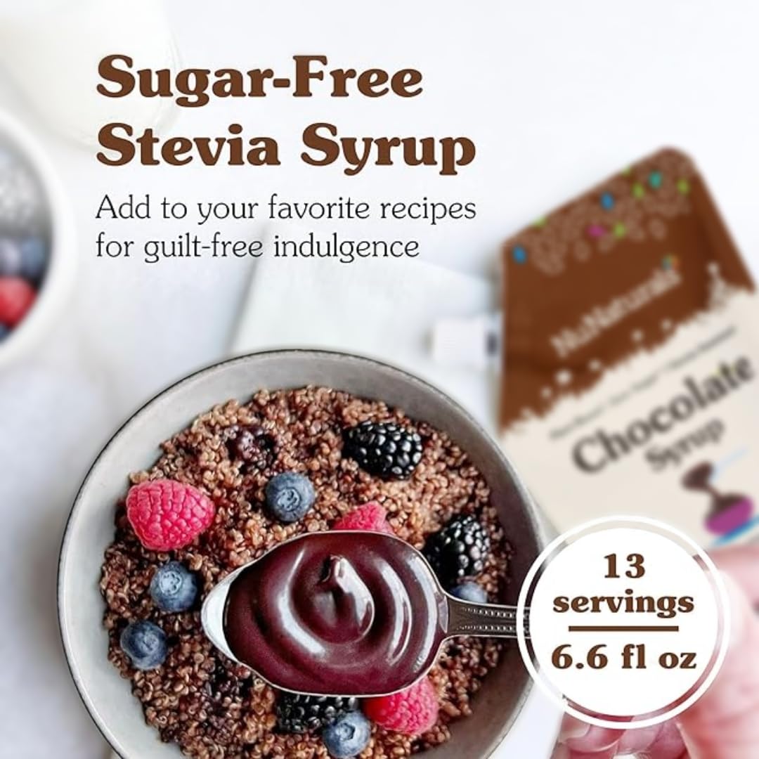 NuNaturals Stevia Syrup – Zero-Calorie Chocolate Syrup (3-Pack)
