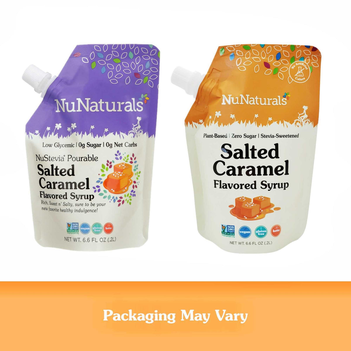NuNaturals Stevia Syrup – Sugar-Free Salted Caramel, Zero Calorie, 6.6 oz (3-Pack)