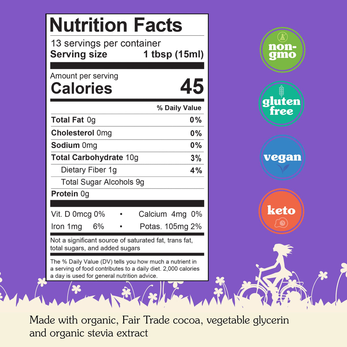 NuNaturals Stevia Syrup – Zero-Calorie Chocolate Syrup (3-Pack)
