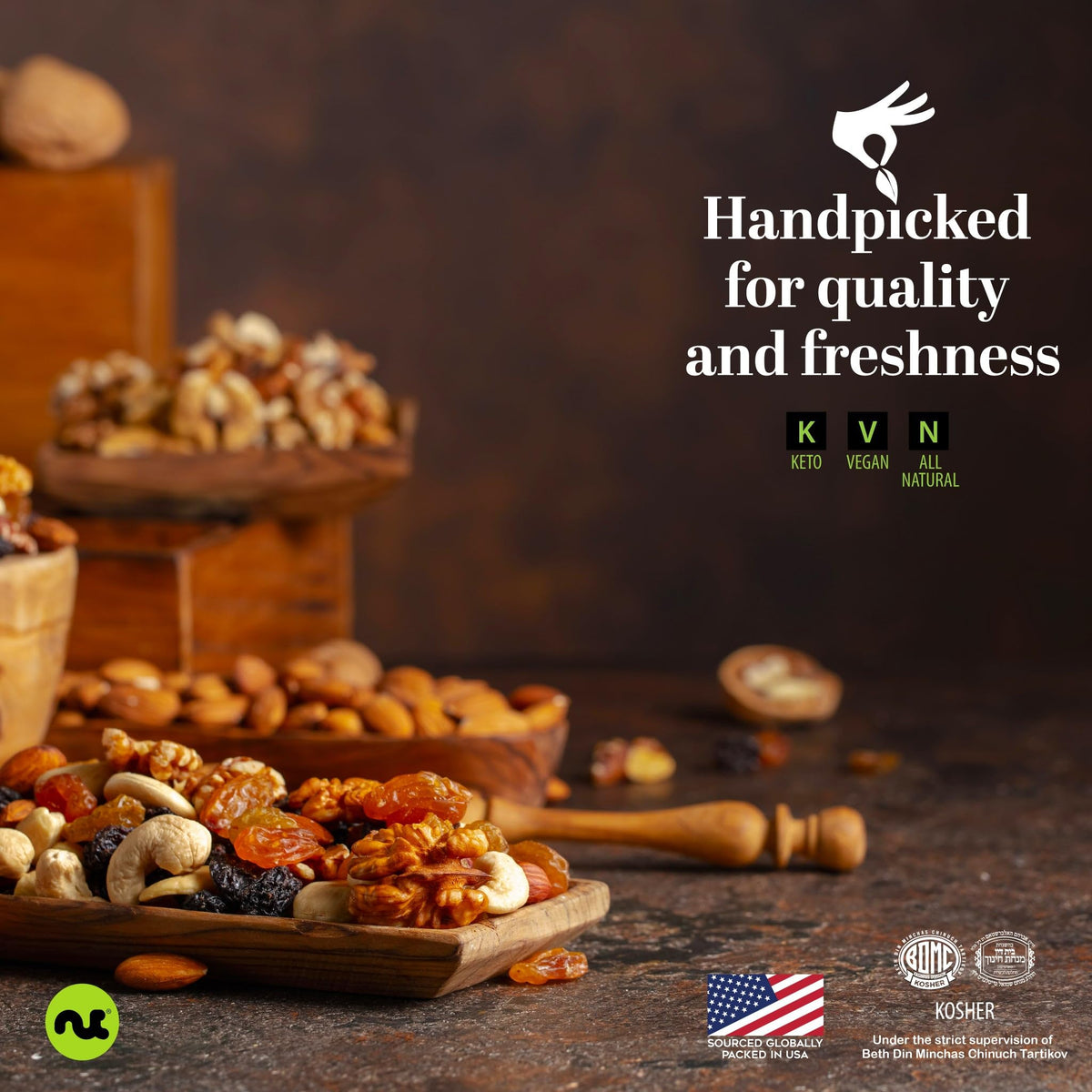 Nut Cravings Brazil Nuts Roasted & Unsalted — No Shell, Whole (16oz) | Fresh Resealable Bag