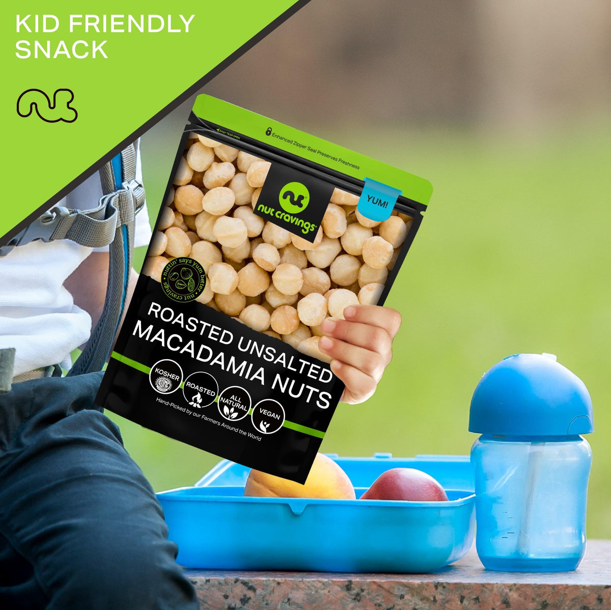 Nut Cravings Roasted Macadamia Nuts - No Shell, 32oz (2 lb) Bulk in Resealable Bag