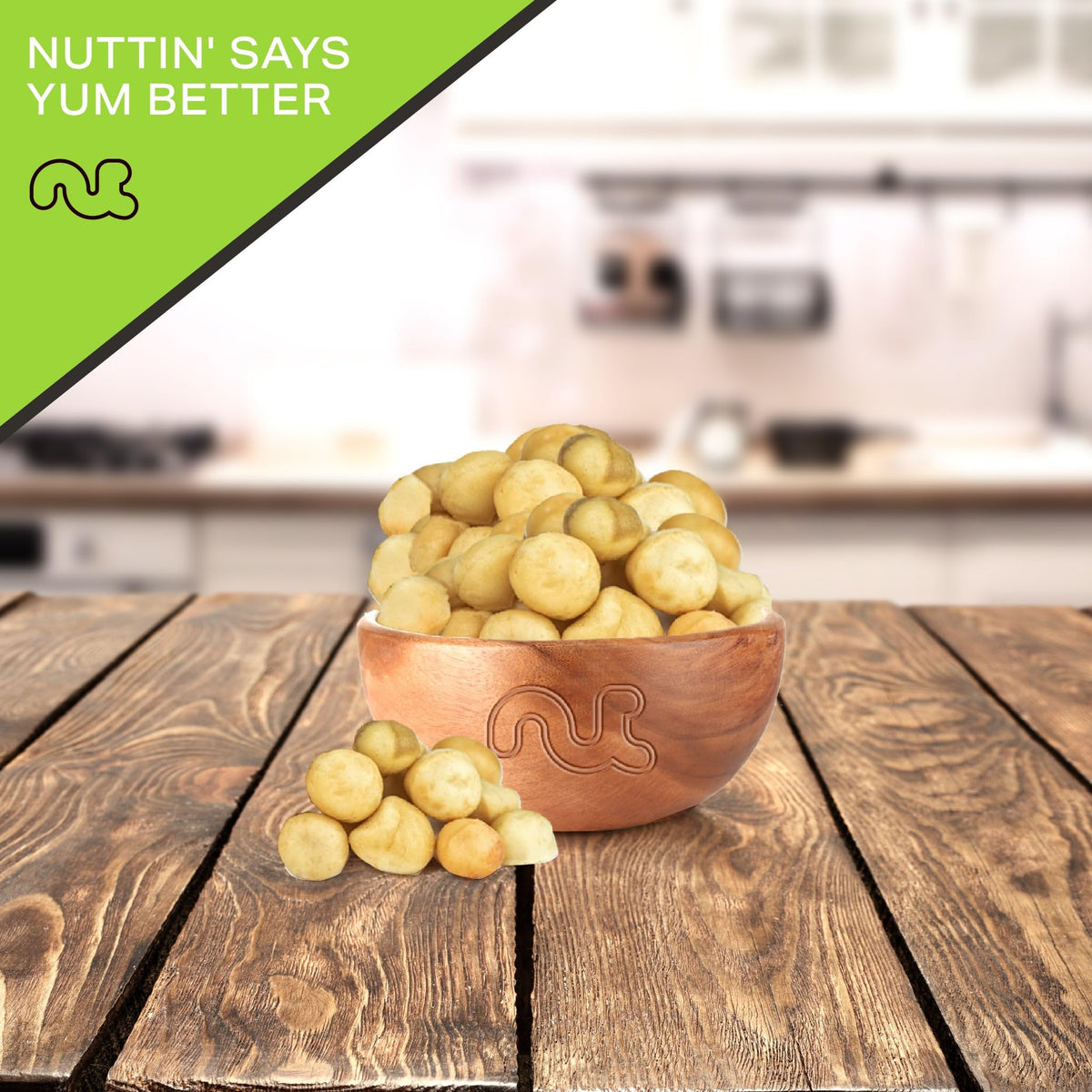 Nut Cravings Roasted Macadamia Nuts - No Shell, 32oz (2 lb) Bulk in Resealable Bag