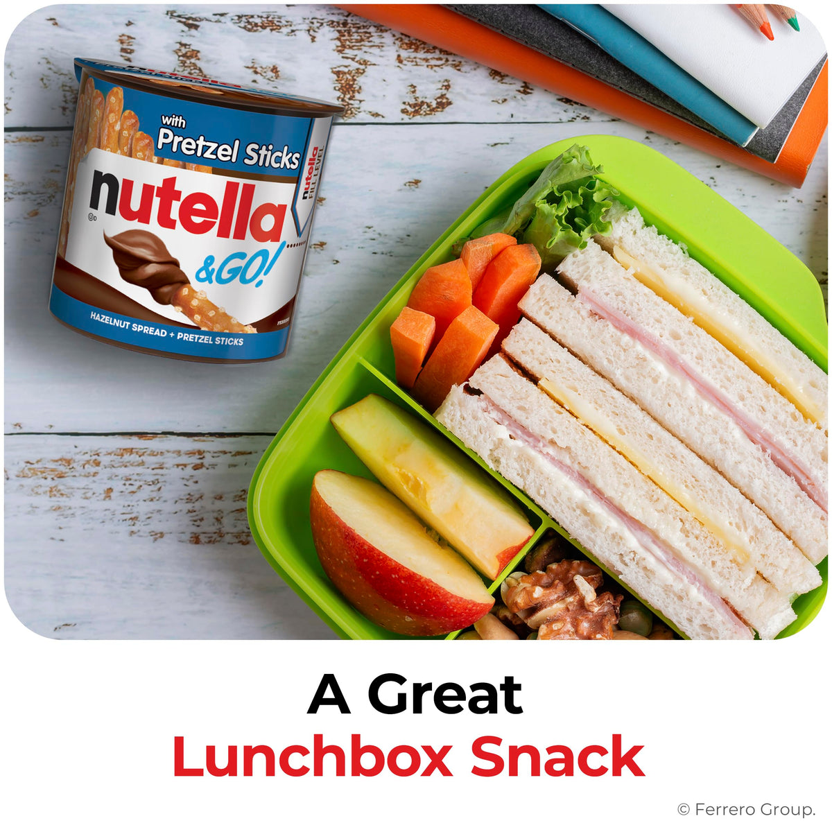 Nutella & GO! Chocolate Hazelnut Spread with Cocoa + Pretzel Sticks – 12 Snack Packs (1.9 oz Each)