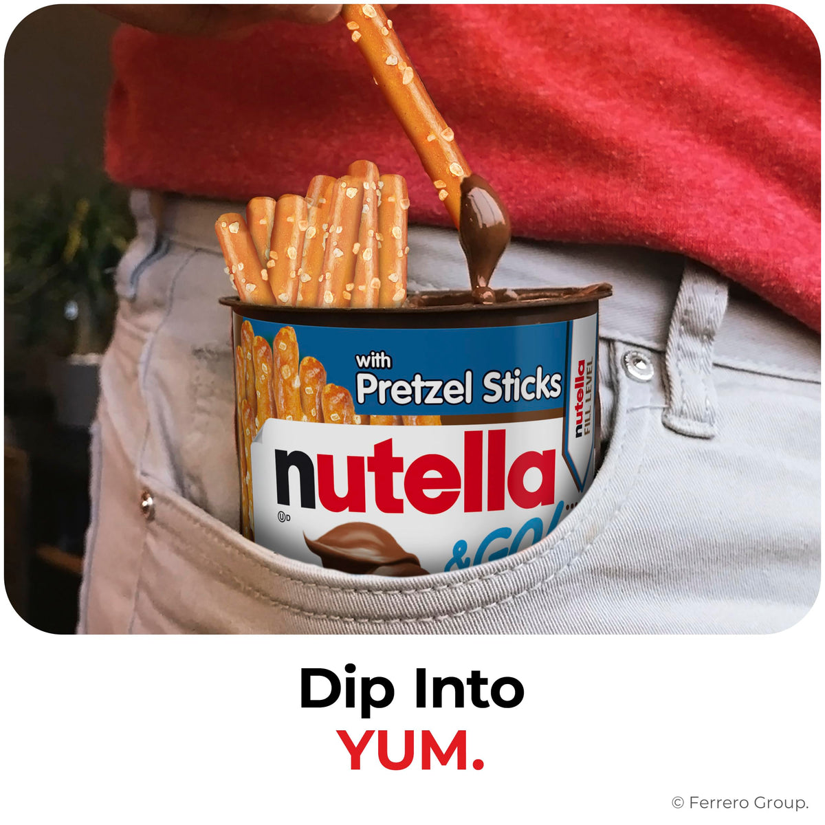Nutella & GO! Chocolate Hazelnut Spread with Cocoa + Pretzel Sticks – 24 Snack Packs