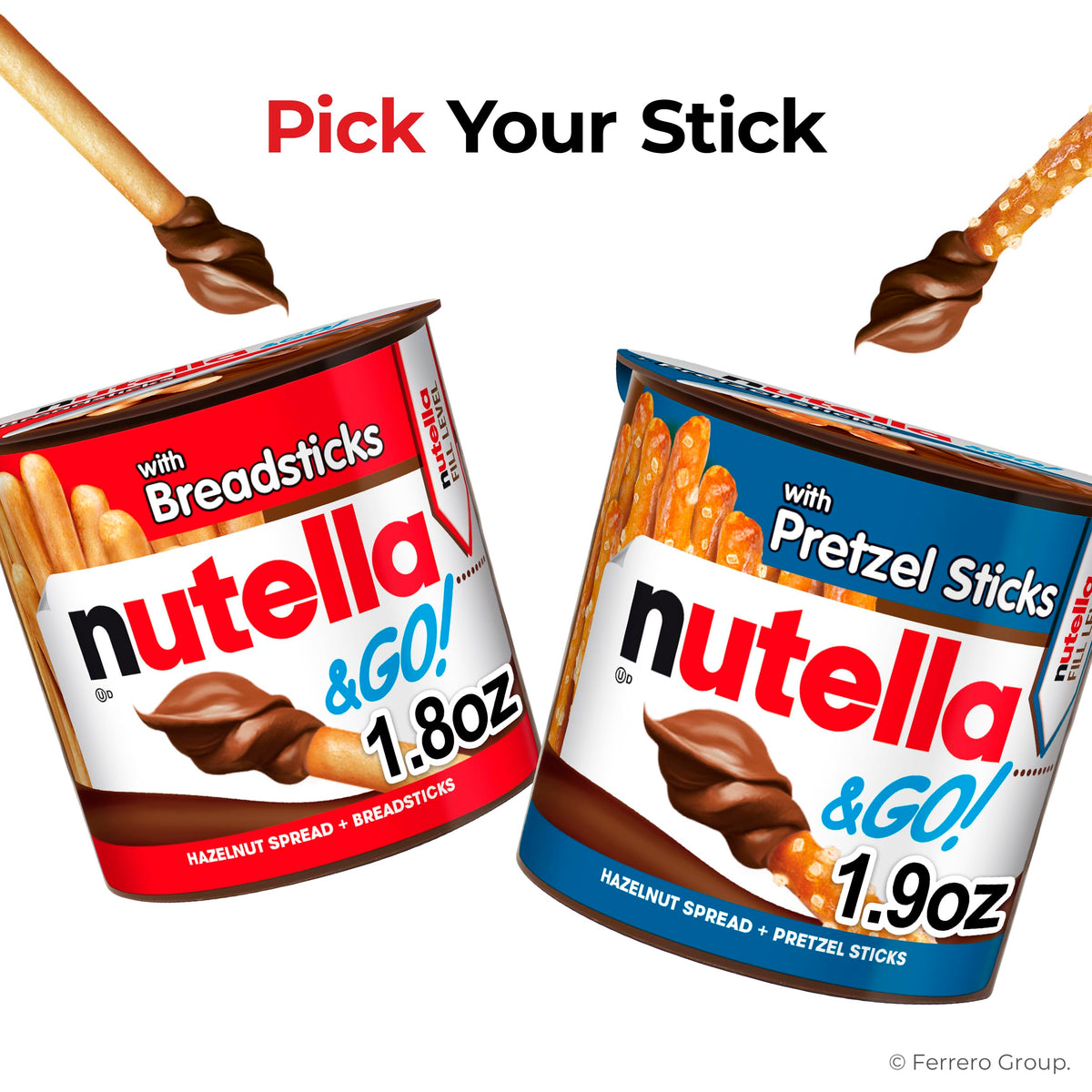 Nutella & GO! Chocolate Hazelnut Spread with Cocoa + Pretzel Sticks – 24 Snack Packs
