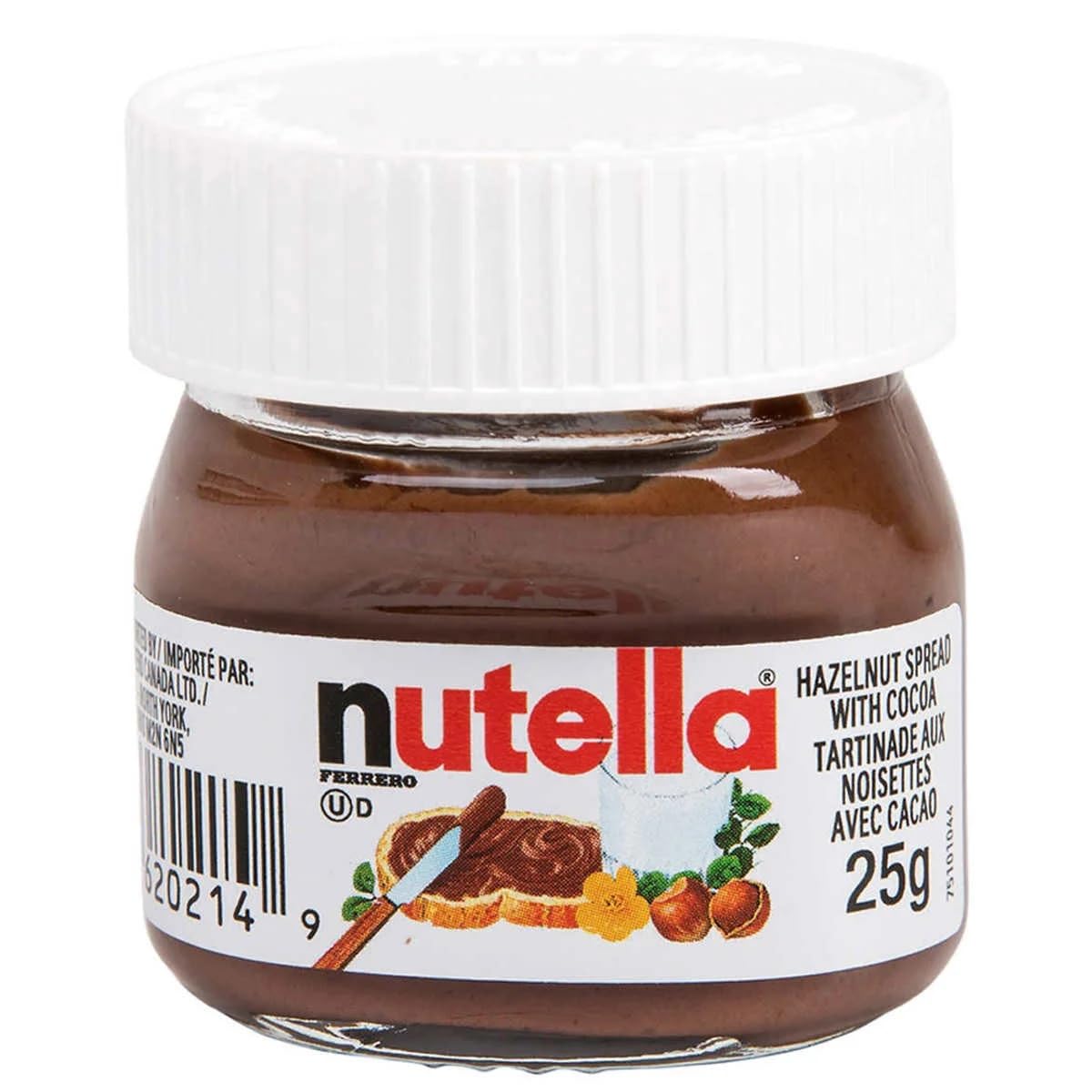 Nutella Hazelnut Spread with Cocoa – Mini Glass Jars, Case of 64 (0.88 oz each)
