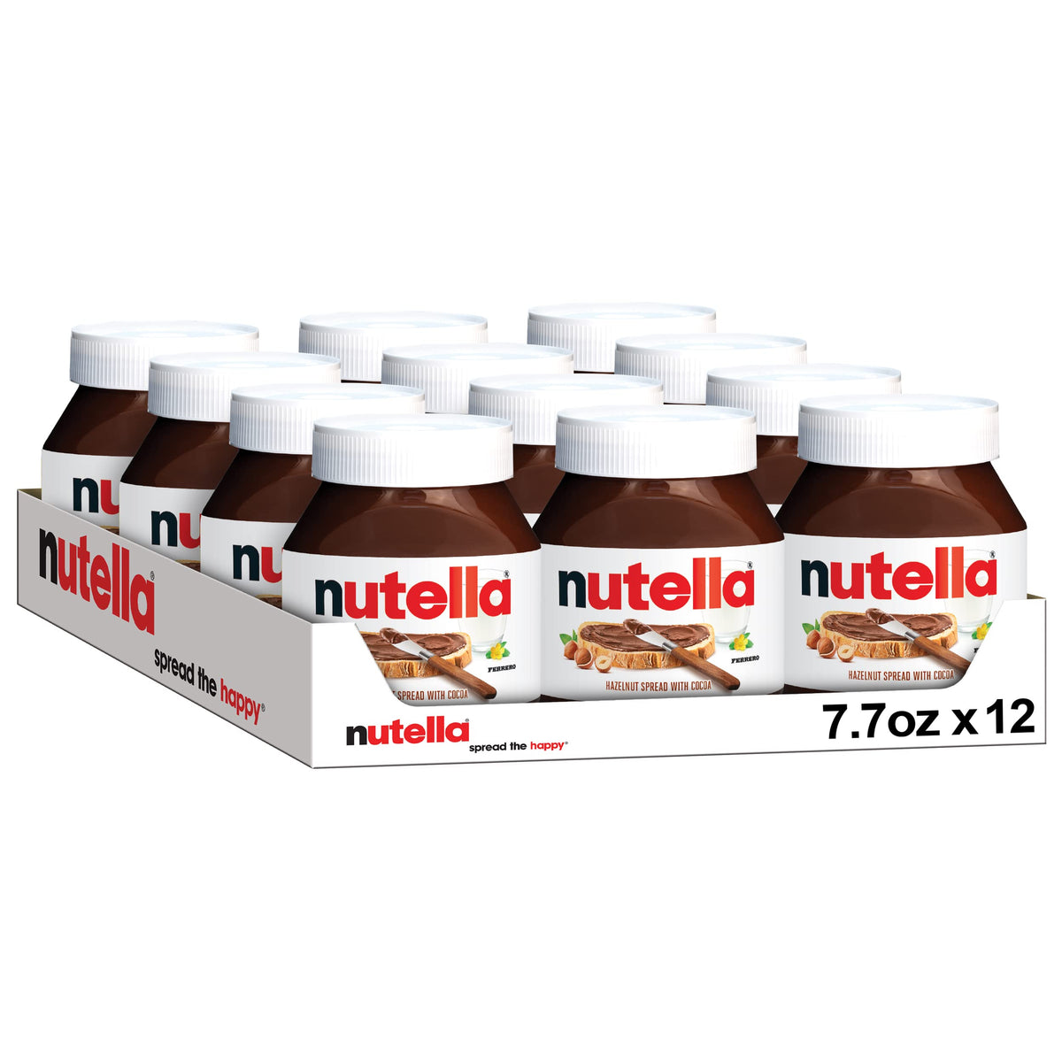 Nutella Hazelnut Spread with Cocoa – Bulk 12-Pack, 7.7 oz Jars