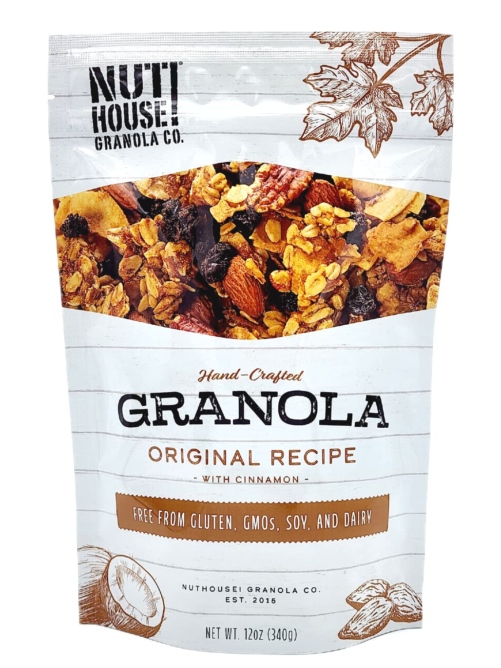 NutHouse! Granola Premium Original Recipe – Gluten-Free, Non-GMO, Kosher, Vegan | 12 oz Bag (3-Pack)