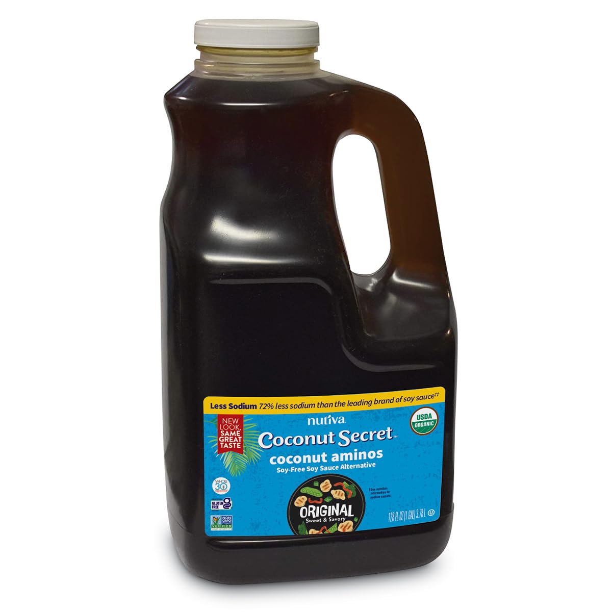 Nutiva Coconut Secret Coconut Aminos - 128 oz | Low-Sodium Organic Gluten-Free Soy Sauce Alternative