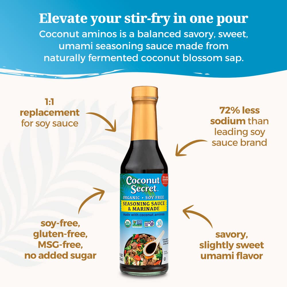 Nutiva Coconut Secret Coconut Aminos - 128 oz | Low-Sodium Organic Gluten-Free Soy Sauce Alternative