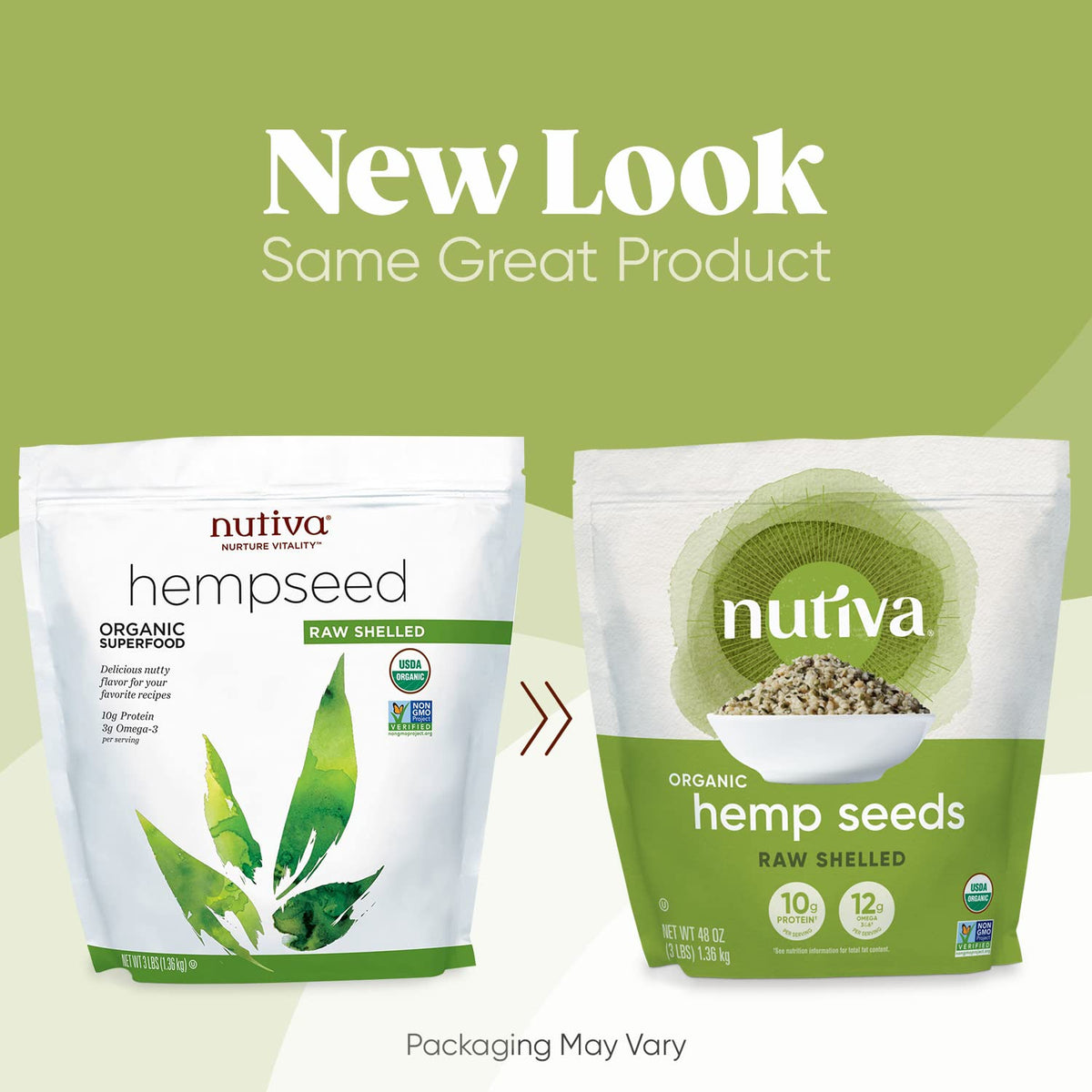 Nutiva Organic Raw Shelled Hemp Seed – 10g Protein, 12g Omegas per Serving, 48 oz