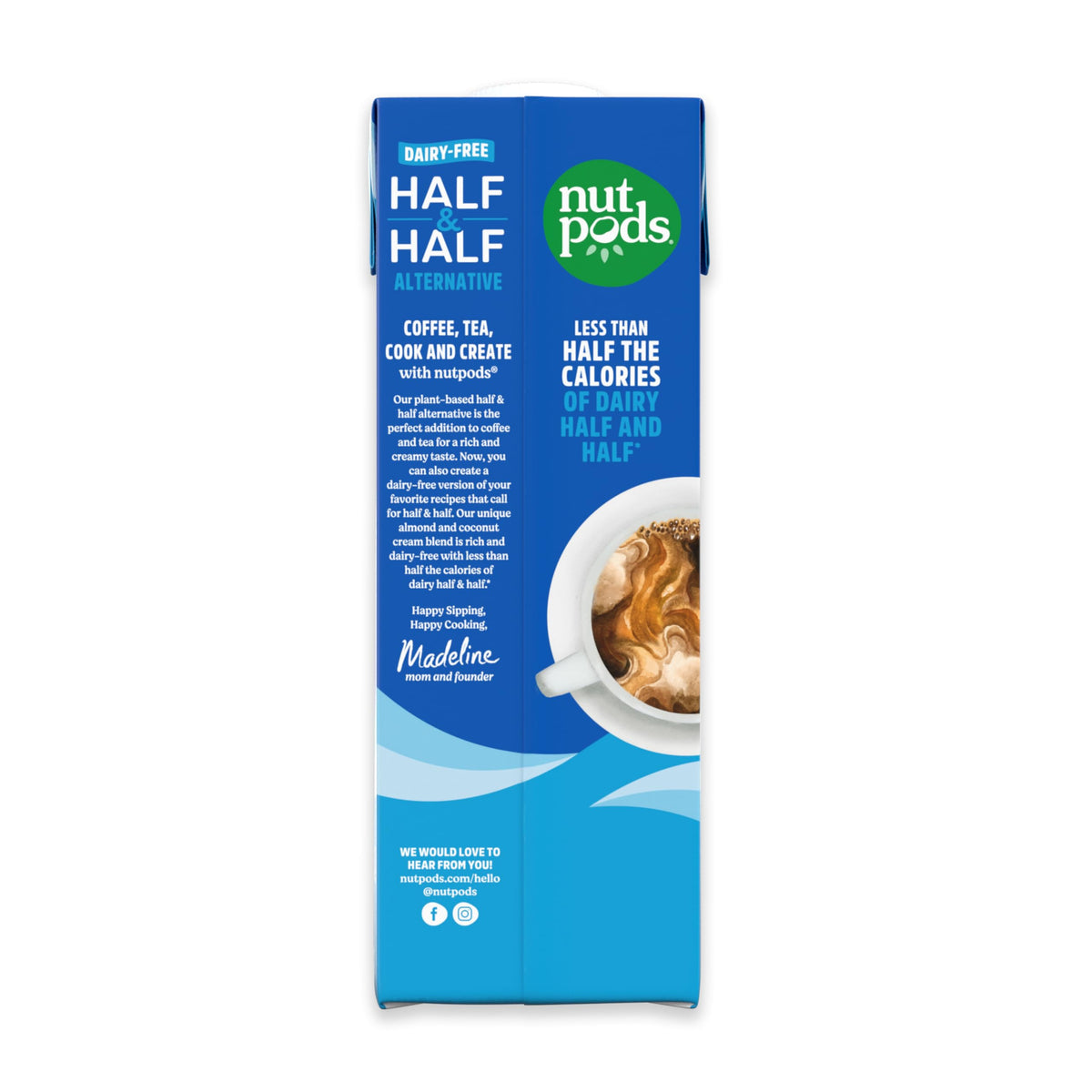 nutpods Unsweetened Half & Half Dairy-Free Coffee Creamer - Zero Sugar