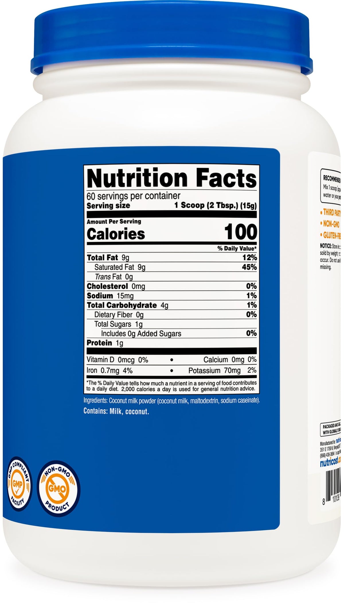 Nutricost Coconut Milk Powder 2 LBS – Creamy Coconut Milk, Gluten Free & Non-GMO