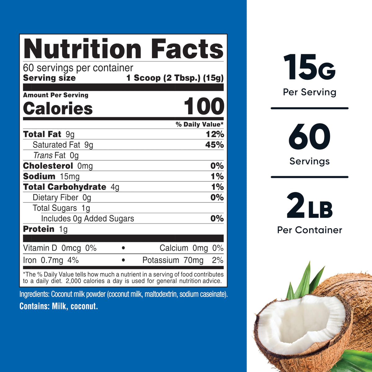 Nutricost Coconut Milk Powder 2 LBS – Creamy Coconut Milk, Gluten Free & Non-GMO