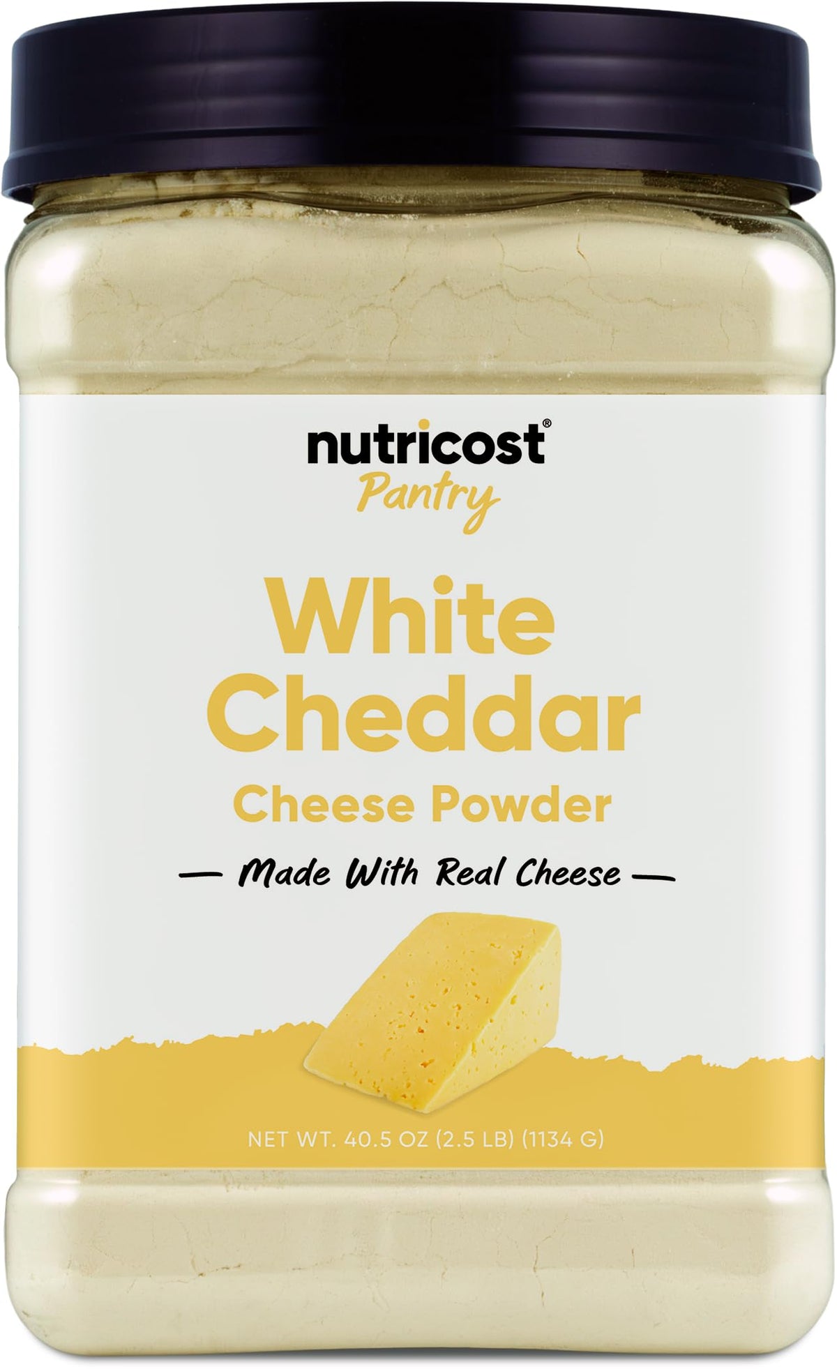 Nutricost Pantry White Cheddar Cheese Powder – 2.5 lb Bottle | Real Cheese Flavor for Cooking, Baking, Popcorn & More