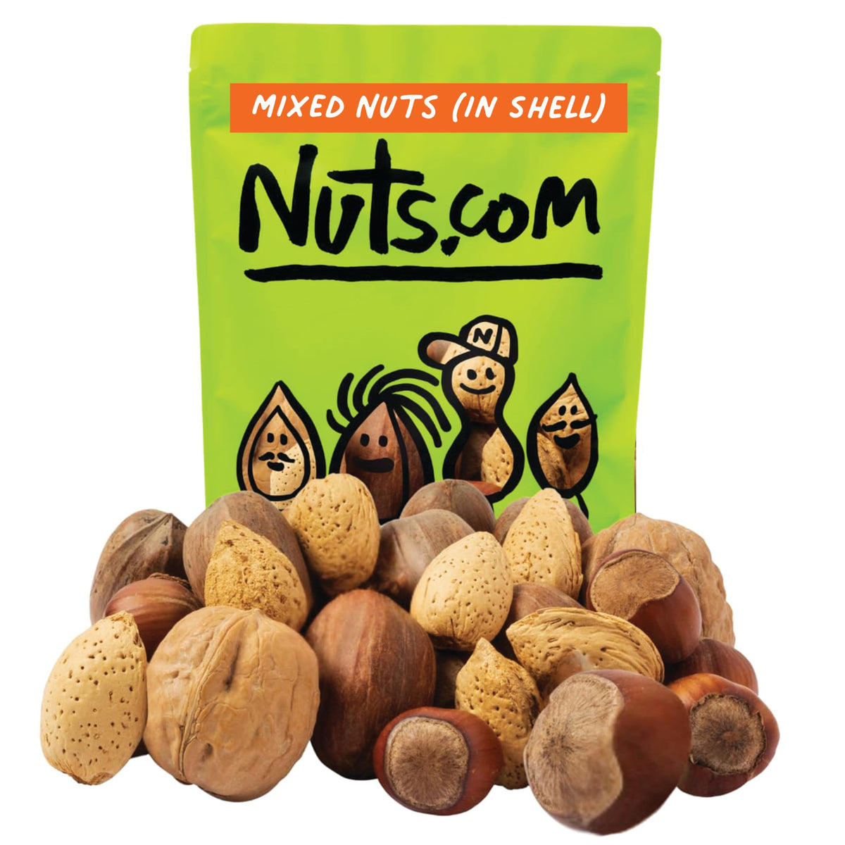 Nuts.com Mixed Nuts in Shell - 3 lb Bag (No Brazil Nuts) | Walnuts, Hazelnuts, Pecans, Almonds