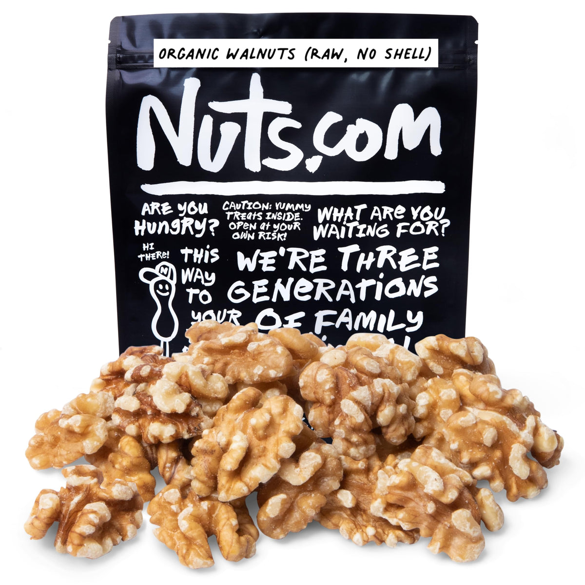 Nuts.com Organic Walnuts (Raw, No Shell) – 2 lb Bag | Protein, Fiber, Gluten-Free, Kosher Pareve