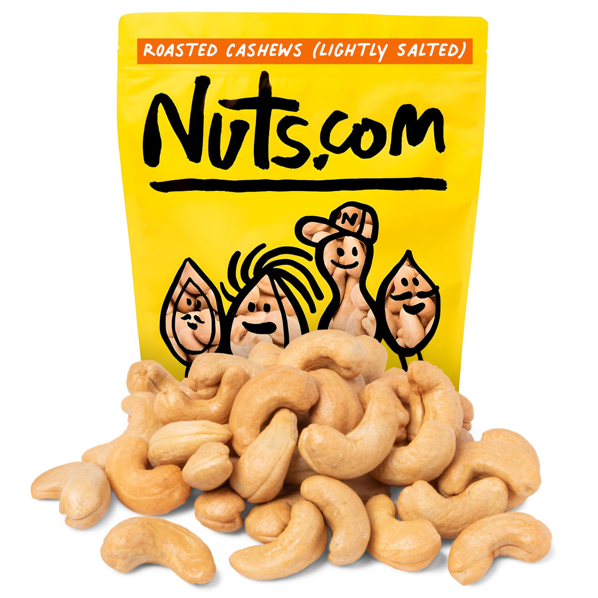 Nuts.com Roasted Cashews (Lightly Salted) – Creamy, Savory Snack, 2 lb Bag | Vegan & Gluten-Free
