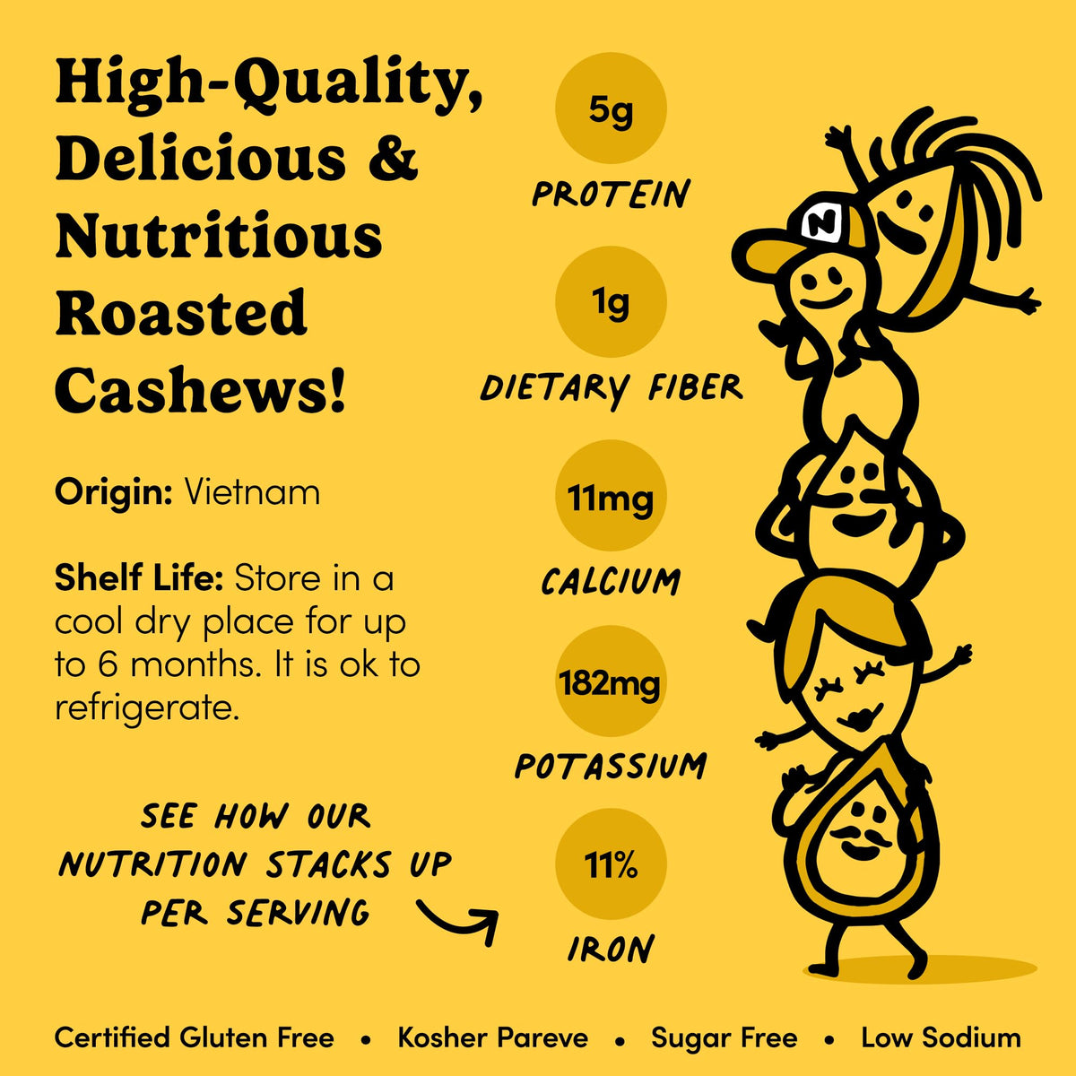 Nuts.com Roasted Cashews (Lightly Salted) – Creamy, Savory Snack, 2 lb Bag | Vegan & Gluten-Free
