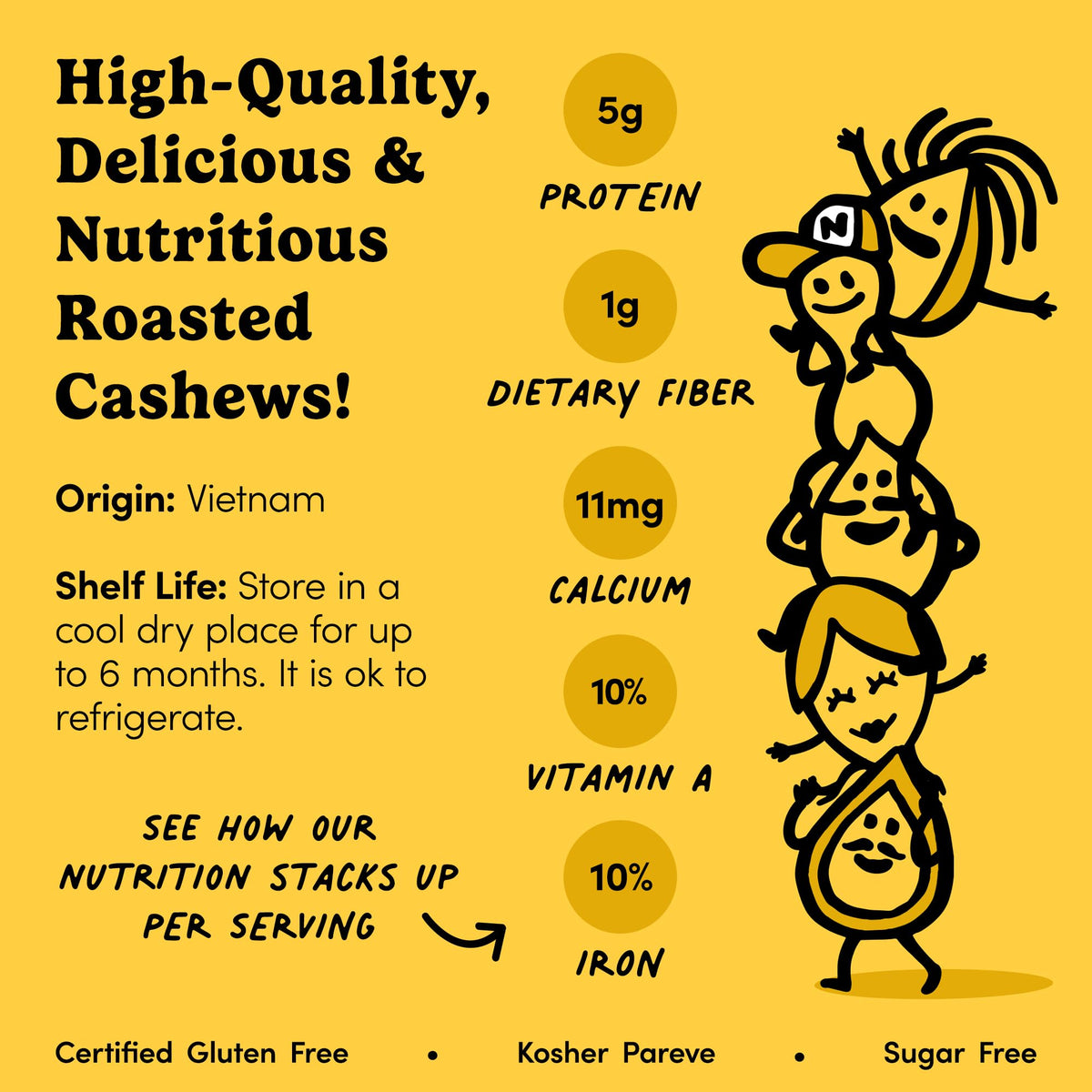 Nuts.com Roasted Salted Cashews – Single-Serve Pack, Protein & Fiber Rich Snack (24 Pack)