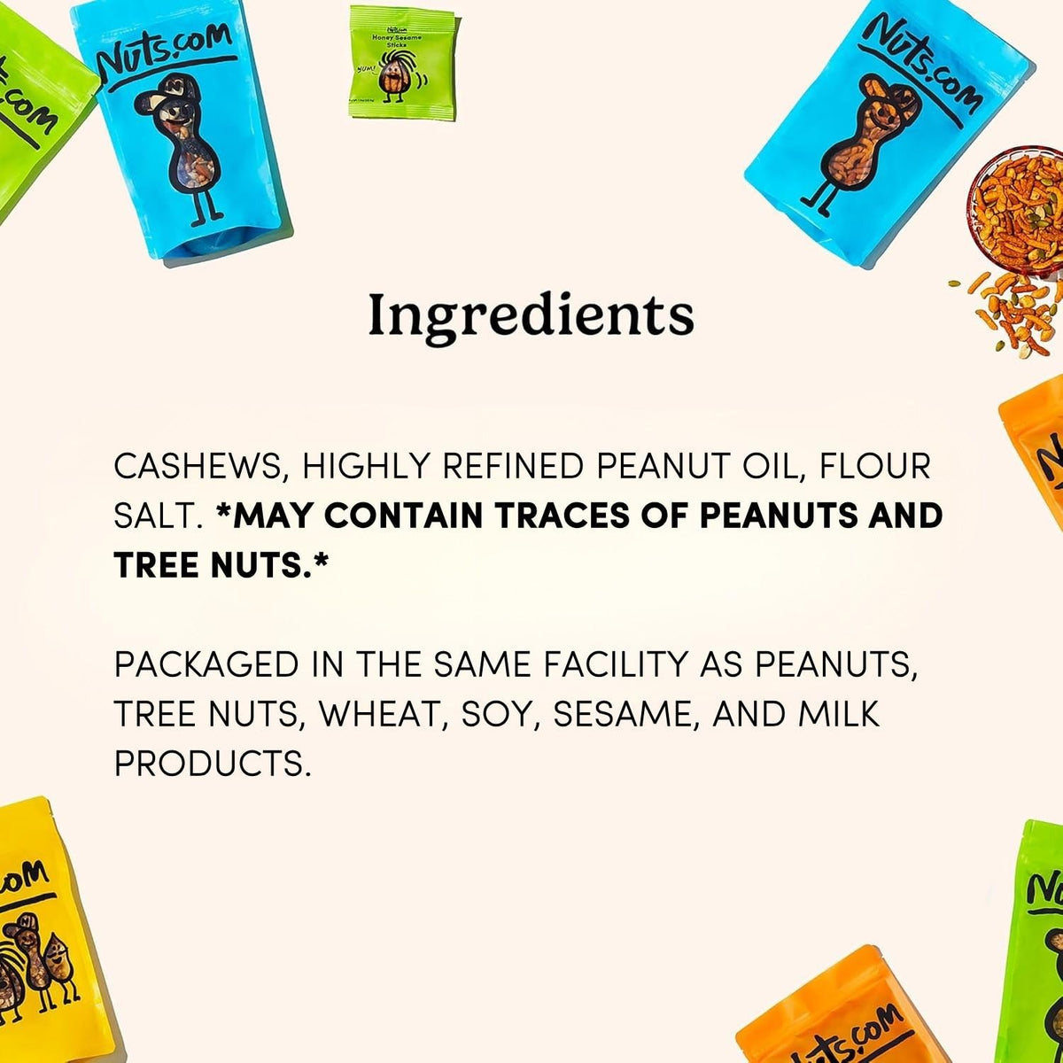 Nuts.com Roasted Salted Cashews – Single-Serve Pack, Protein & Fiber Rich Snack (24 Pack)