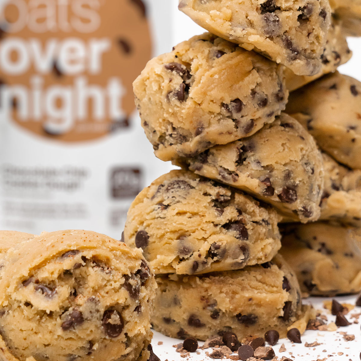 Oats Overnight Chocolate Chip Cookie Dough – Vegan 20g Protein Breakfast Shake (Gluten Free, 2.6 oz per meal) – 16 Pack