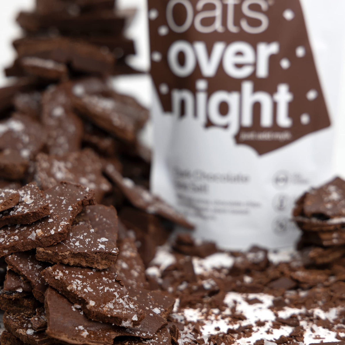 Oats Overnight Dark Chocolate Sea Salt – Vegan Breakfast Shake, 10g Protein, High Fiber, Gluten Free (2.2 oz ×8)