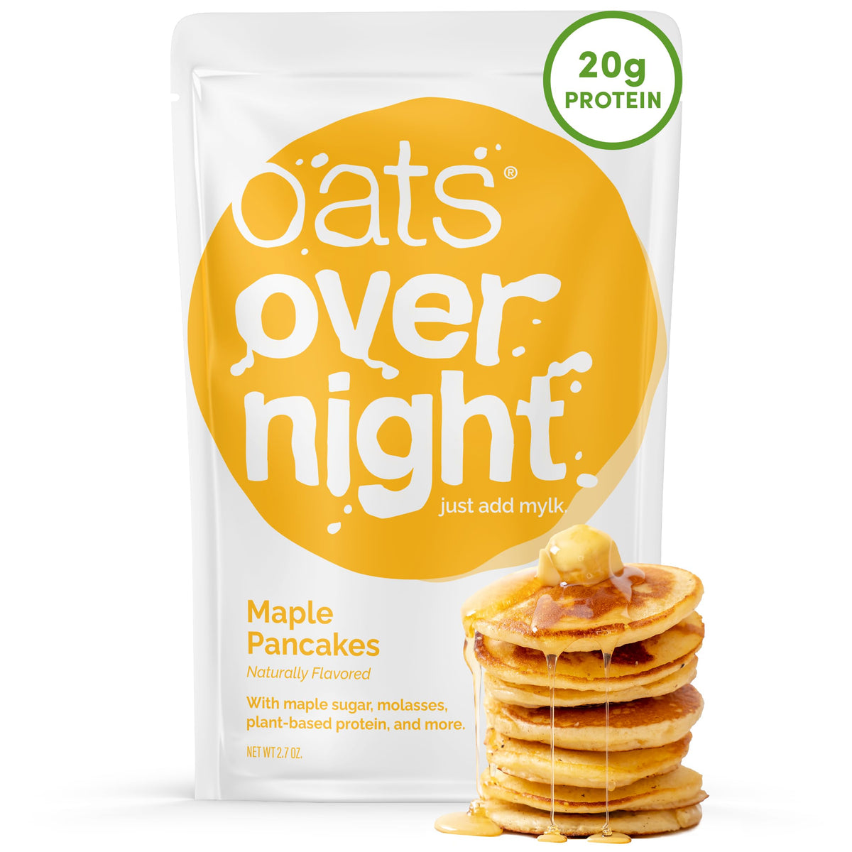 Oats Overnight Maple Pancakes (16 Pack) – Dairy Free, High Protein, Low Sugar