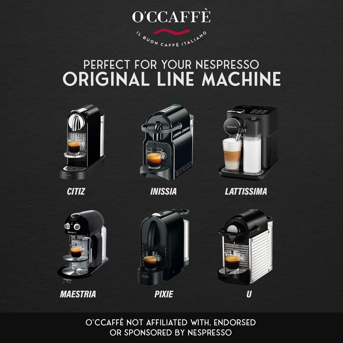 Occaffe Variety Pack Espresso Pods | CAPSUCUP SELECTION 100-Count Espresso Capsules for Nespresso