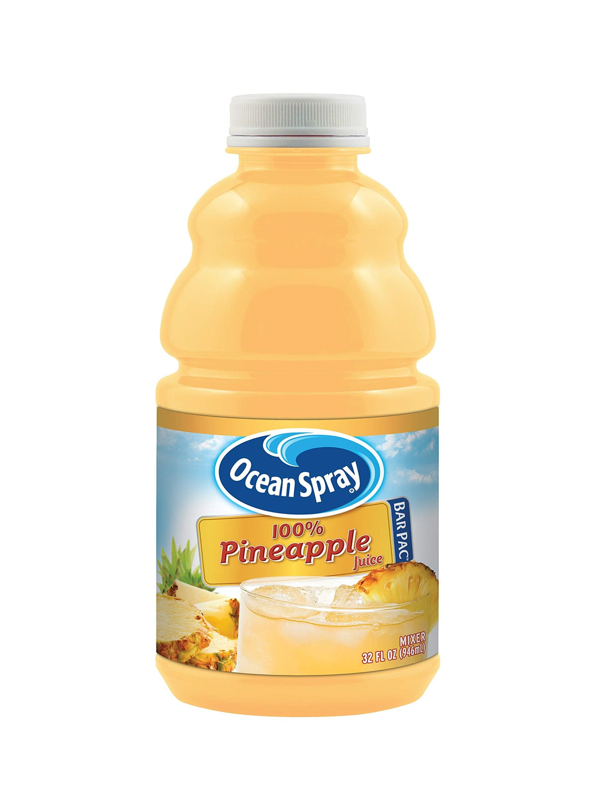 Ocean Spray BarPac Mixer Bottle – 100% Pineapple, 32 Ounce (Pack of 12)