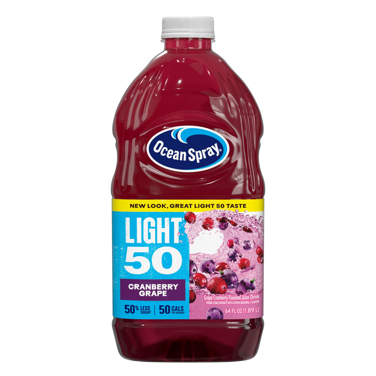Ocean Spray Cran50 Cranberry Grape Juice Drink – 64 Fl Oz Bottle (Pack of 8)