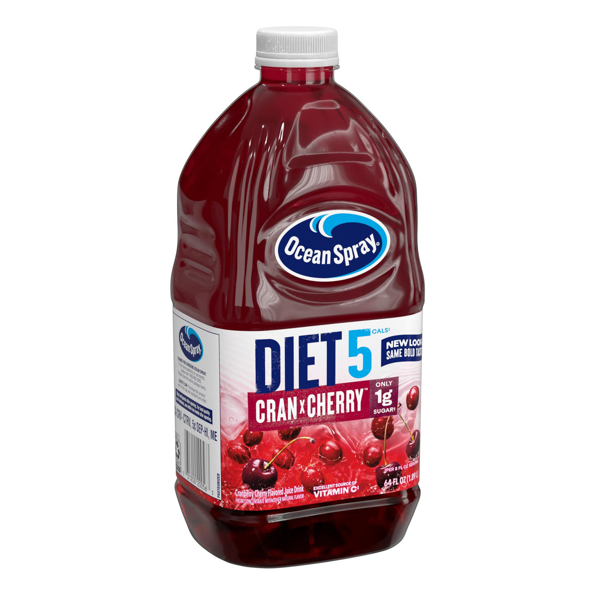 Ocean Spray Diet Cran-Cherry Cranberry Cherry Juice Drink — 64 oz Bottles (Pack of 8) | 5 Calories per 8 oz