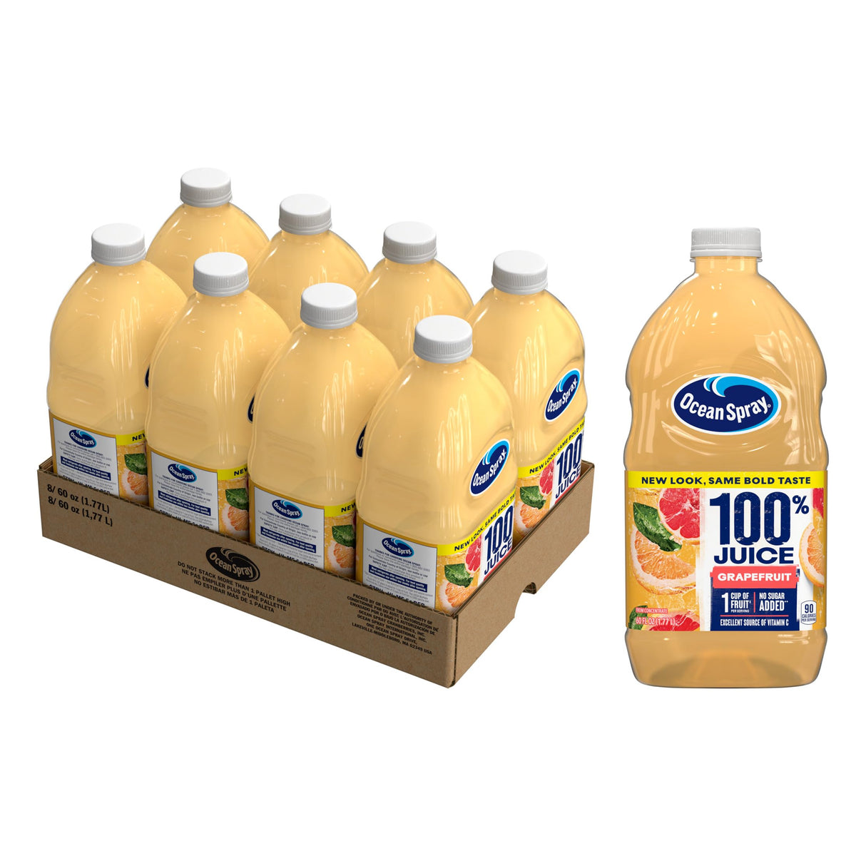 Ocean Spray 100% Grapefruit Juice, 60 oz – Pack of 8