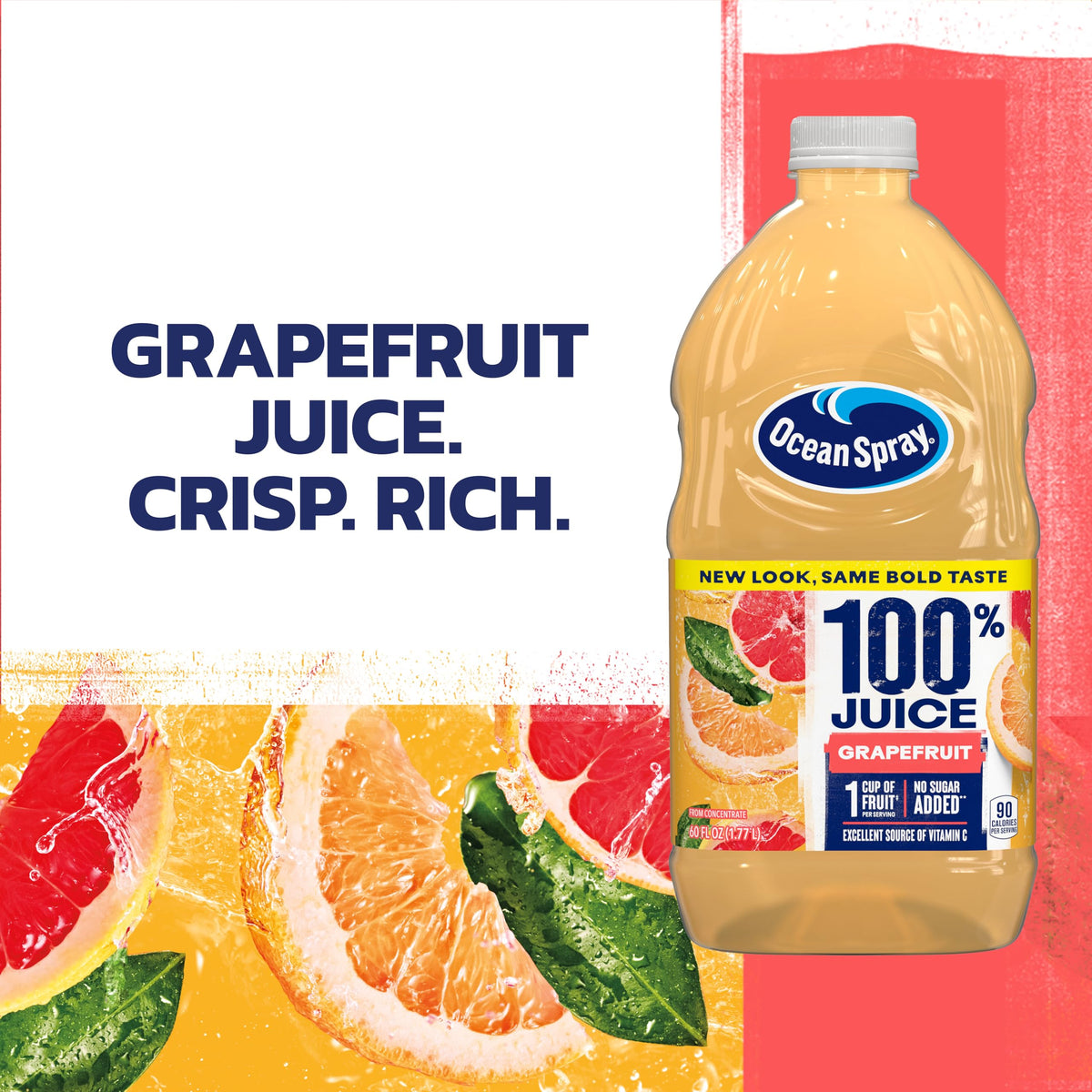 Ocean Spray 100% Grapefruit Juice, 60 oz – Pack of 8