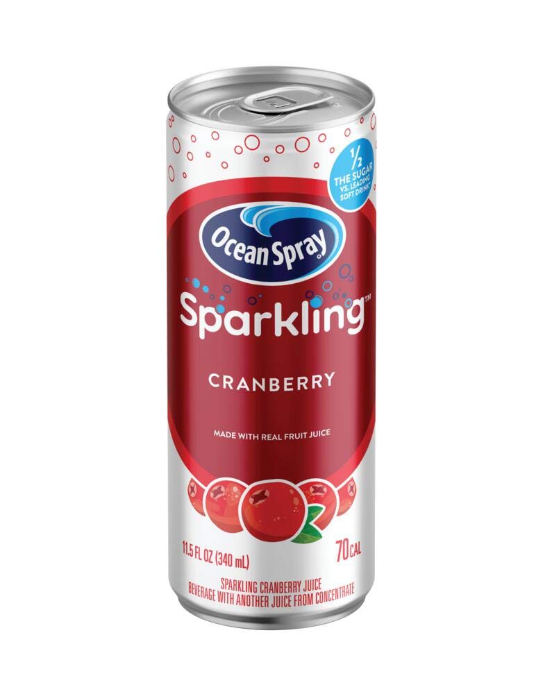 Ocean Spray Sparkling Cranberry Juice Drink – 11.5 Fl Oz Cans, Pack of 6