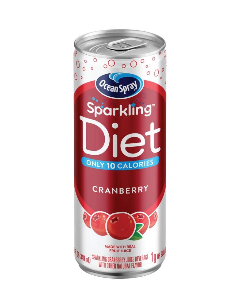Ocean Spray Sparkling Diet Cranberry Juice Drink – 24 x 11.5 oz Cans, 10 Calories, No HFCS
