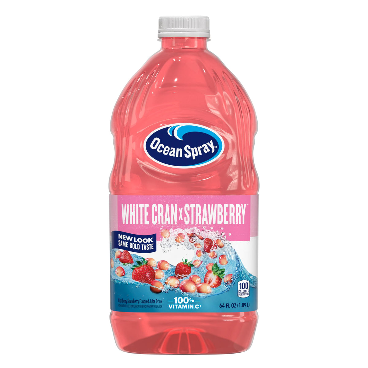 Ocean Spray White Cran-Strawberry Juice Drink (64 fl oz x 8) – Vitamin C Rich, No High Fructose Corn Syrup