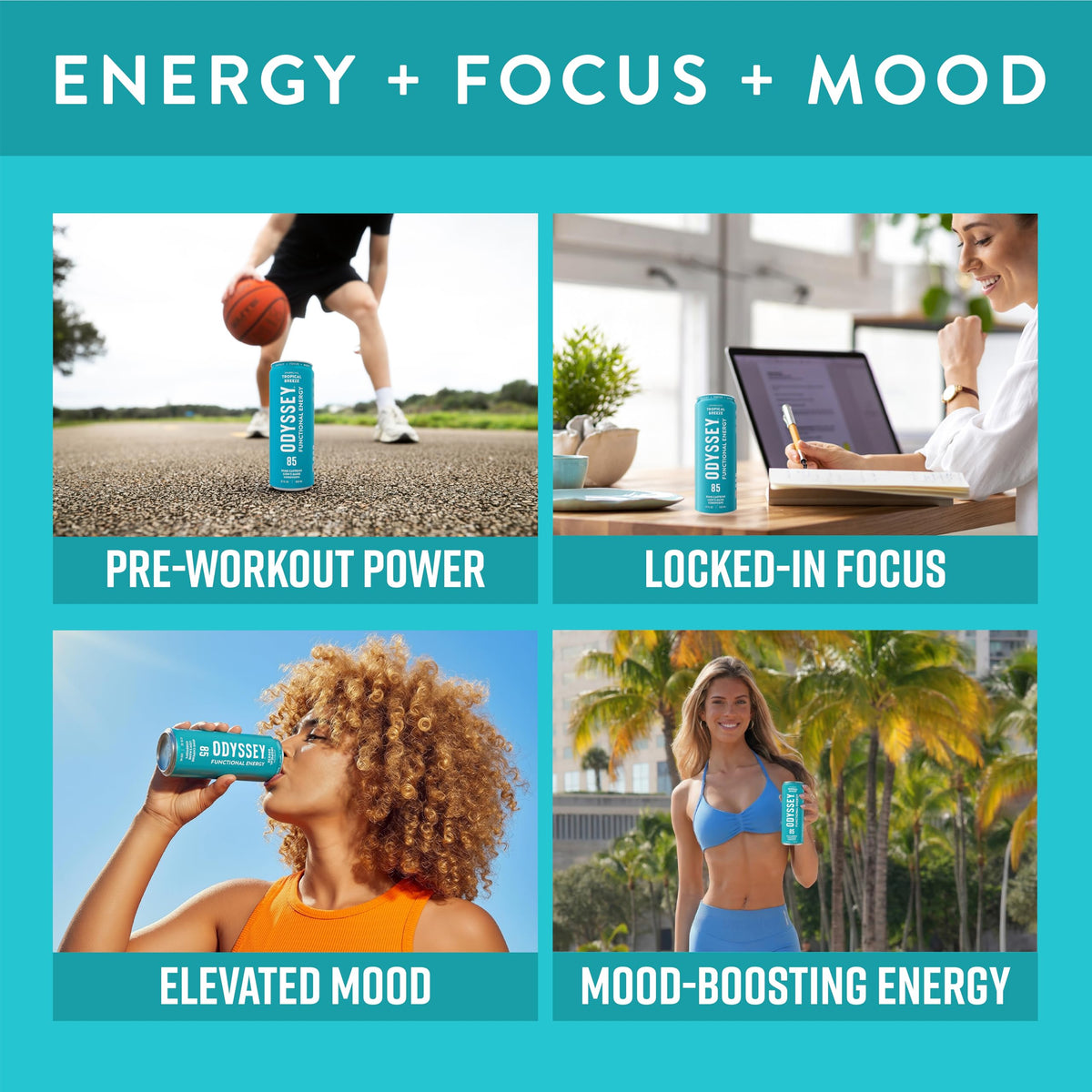 Odyssey Elixir Functional Energy Drink – Focus, Cognition & Mood Support (12 Pack)