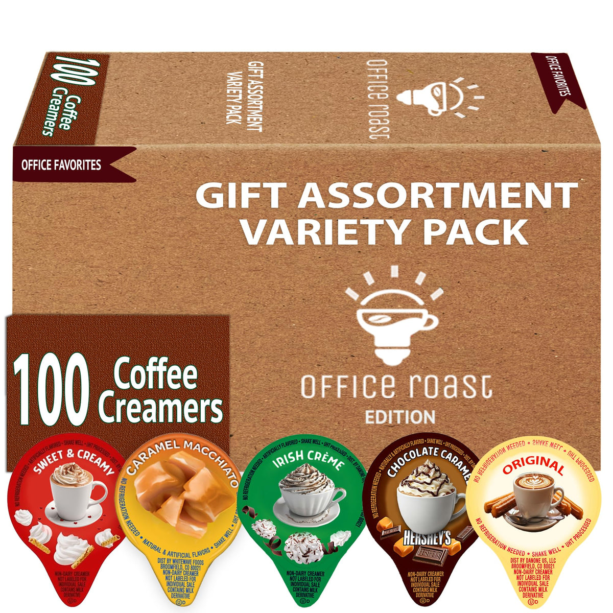 Office Roast Variety Pack Creamers – 100 No-Refrigeration Liquid Singles